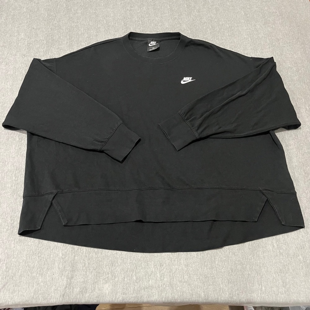 Nike Sportswear Essential Fleece Sweatshirt Black Oversized 3X CZ3373-010 Womens - Picture 2 of 8